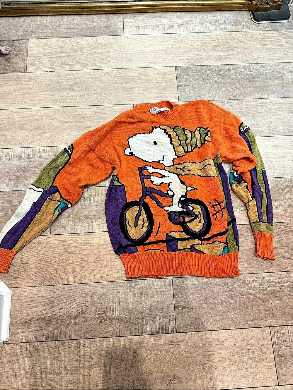 Vintage Snoopy and Friends Snoopy Graphic Color Block Sweater Size Small Bill Di